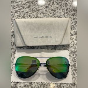 MK 1026 La Jolla Michael Kors aviator Sunglasses Green Gray and Blue